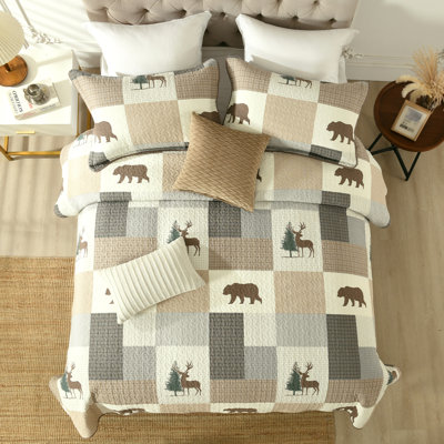 DDUOXIN 3 Piece Cotton Quilt Bedding Set