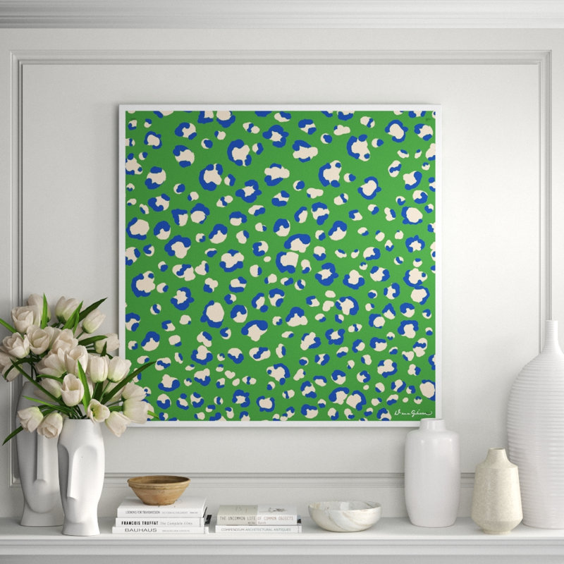 Bright Cheetah In Hunter Green Giclee Print by Dana Gibson, Green