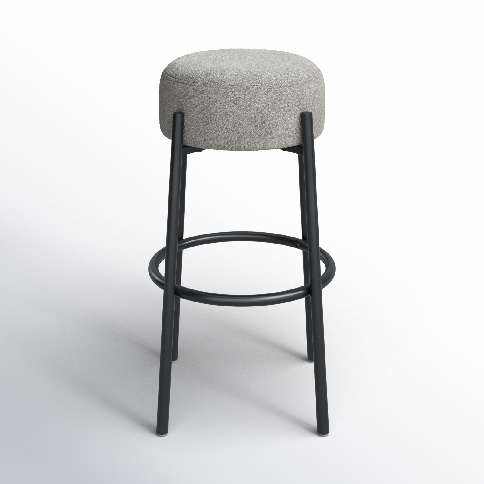 Colombe Metal Leg Bar & Stool, Bar Stool (30" Seat Height), Boucle-Gray