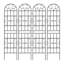 Paquet de 4 treillis de jardin en métal 86,7 "x 19,7" antirouille pour plantes grimpantes support de fleurs extérieur noir