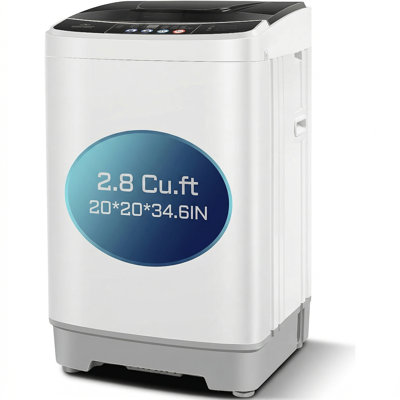 20 LBS Compact Portable Washing Machine - 10 Washing Modes, Built-in Drain Pump & Energy-Efficient Motor for Apartments & Small Spaces