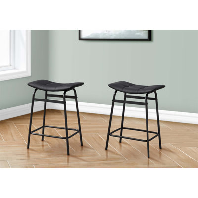 Ensemble de 2 tabourets de bar modernes en similicuir noir à hauteur de comptoir pour un confort et un style élégants