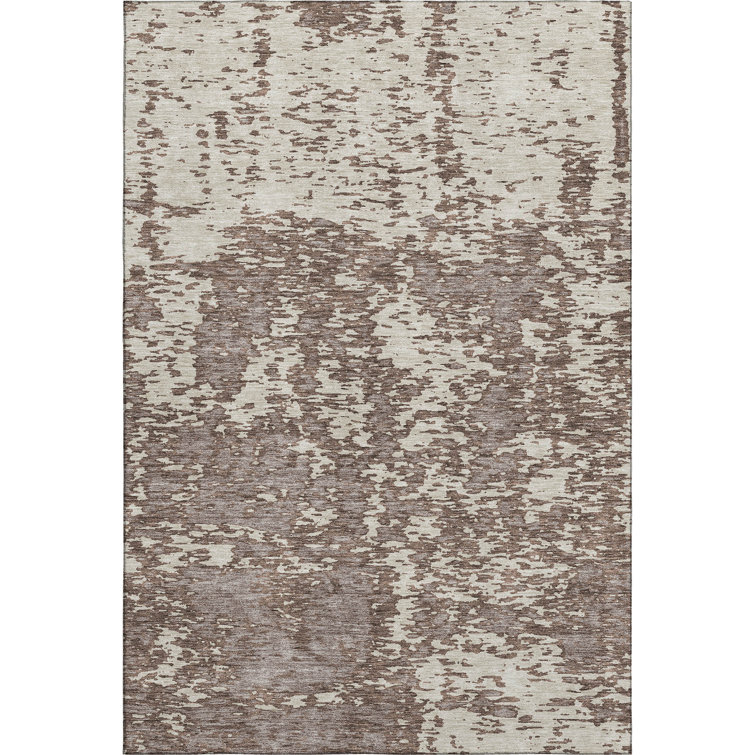 Premium Machine Washable Prisco Brown Rug