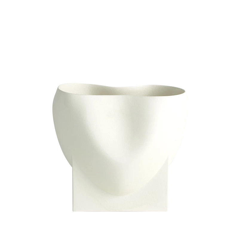 Orpheus Artisan Ivory Ceramic Low Bowl - 14"x12.5"