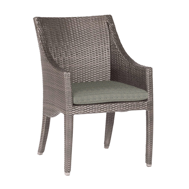 Fauteuil d'extérieur en résine tressée N-Dura Athena, Pas de soudure, Huître, Intermix écorce