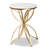 Gateau Marble Top End Table, leaf-shaped, Gold Finished, 21.97, H X 15.31" W X 15.31" D