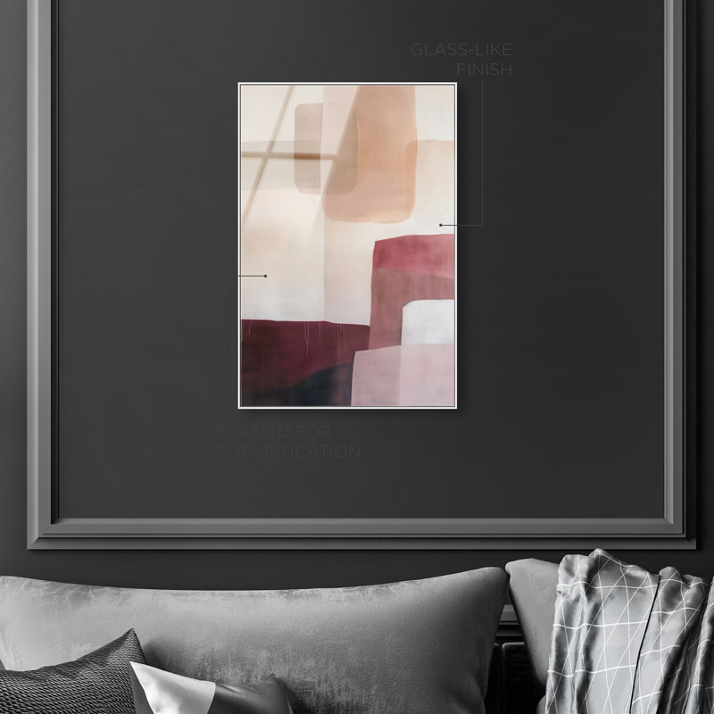 Ruby Dreams I High-Gloss Frameless Acrylic Glass Wall Art Abstract Print by Oliver Gal, Ready to Hang, 10 x 15, 16"H x 11"W