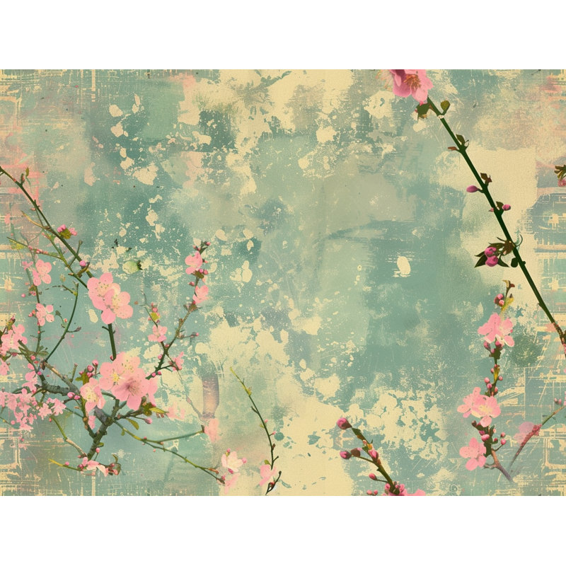 Rideau de douche Cherry Blossoms - Décoration florale de salle de bain, H 93 po x l 70 po