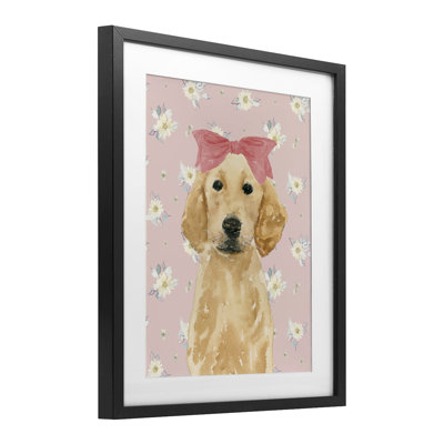 Reproduction sous verre encadrée «Photo Ready Retriever», conception par Lucille Price
