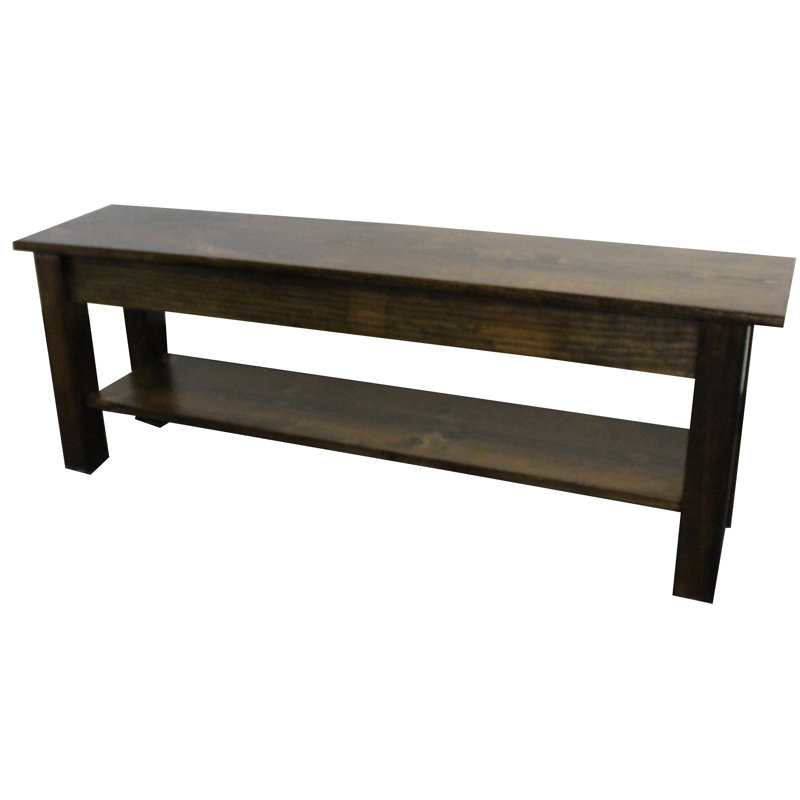 Lothair Upholstered Storage Bench, 17" H x 72" W x 12" D, Dark Walnut