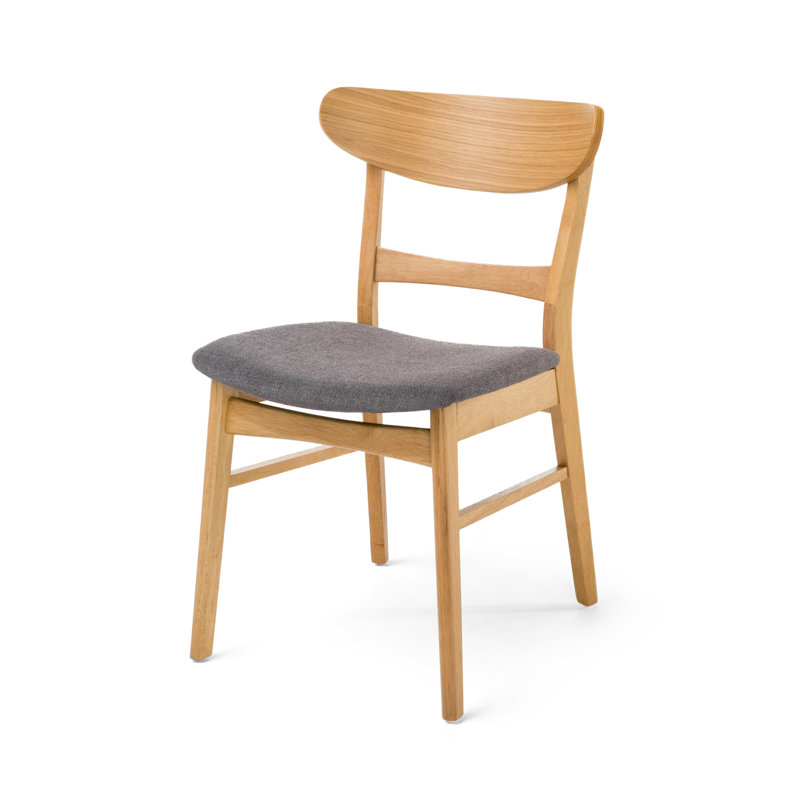 Ensemble de salle à manger en bois de 5 pièces Armgart, Naturel / Gris foncé