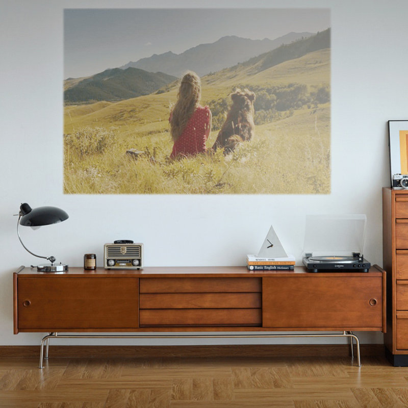 Console de télévision en bois rétro, H 21,65 po x L 70,87 po x l 15,75 po