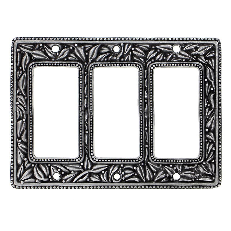 San Michele 3-Gang Rocker Combination Wall Plate, Vintage Pewter, 4.5" H x  6.25" W x 0.25" D