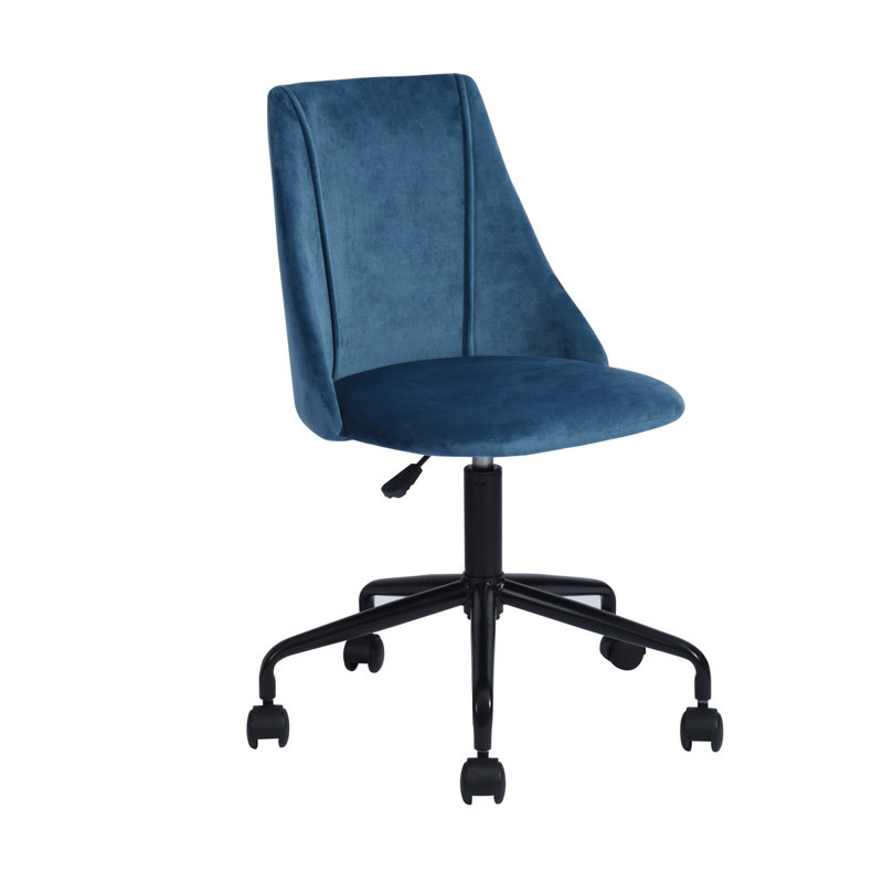Stewie Velvet Office Chair, Blue