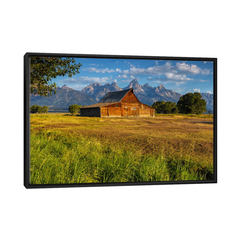 «Grand Teton Barn», reproduction de photo sur toile, H 18 po x l 26 po x P 1,5 po, Toile avec cadre noir, Pas de tapis