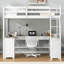 Lit mezzanine double avec bureau en U, tiroirs et tablettes de rangement, blanc-248326639-248326624