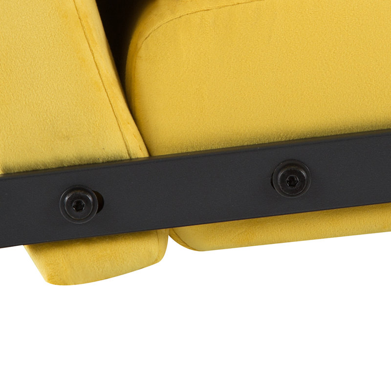 49.2" Upholstered Loveseat, Yellow Velvet