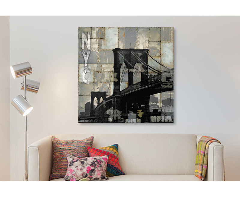 « très haut style industriel i », impression sur toile, H 37 po x l 37 po x P 1,5 po, Toile tendue
