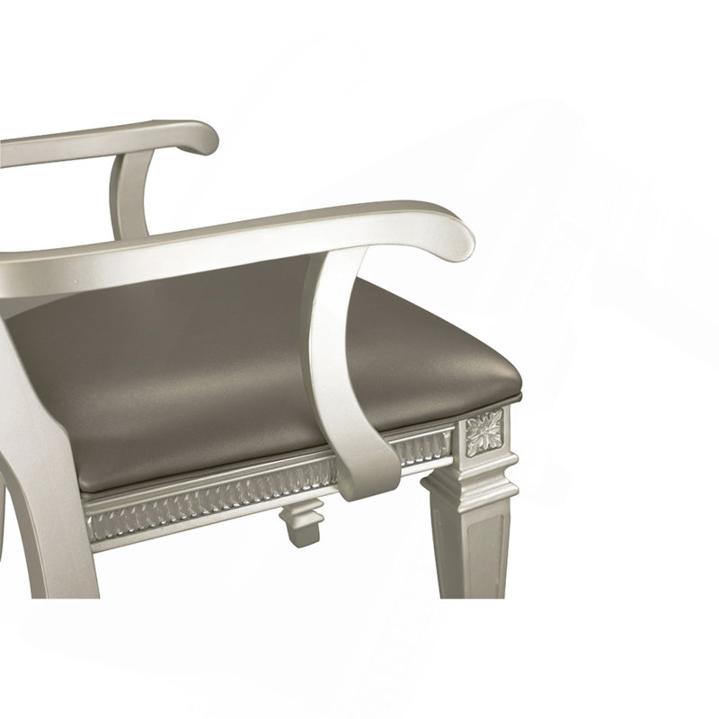 Ensemble de 2 fauteuils de salle à manger rembourrés en similicuir gris Modern Glam