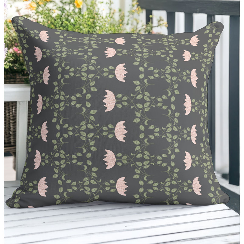 Coussin décoratif d'extérieur Anjelica, Carré 18 po, Gris anthracite