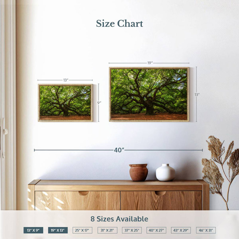 Chêne, 19 po x 13 po, Cadre flottant en bois naturel