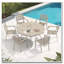 Ensemble de 2 chaises de salle à manger Iron Terrace avec finition écologique, couleur crème-1400315813