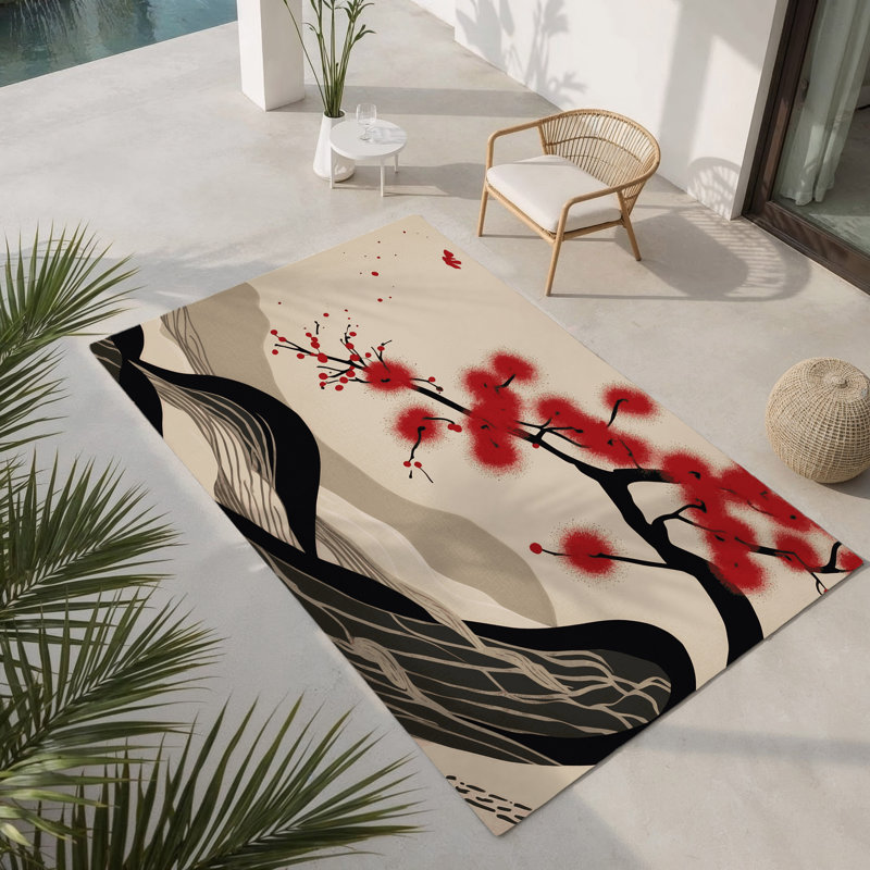 Tapis intérieur et extérieur Blush Waves, Rectangle 4pi x 6 pi