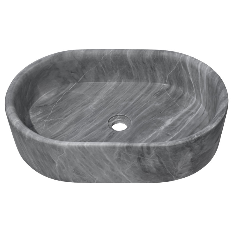 23.6" Natural Marble Bathroom Vessel Sink - Handcrafted, Polished Finish, 4 Color Variants, Luxury Design, Real Marble, 23.6X15.7X5.9 Inches