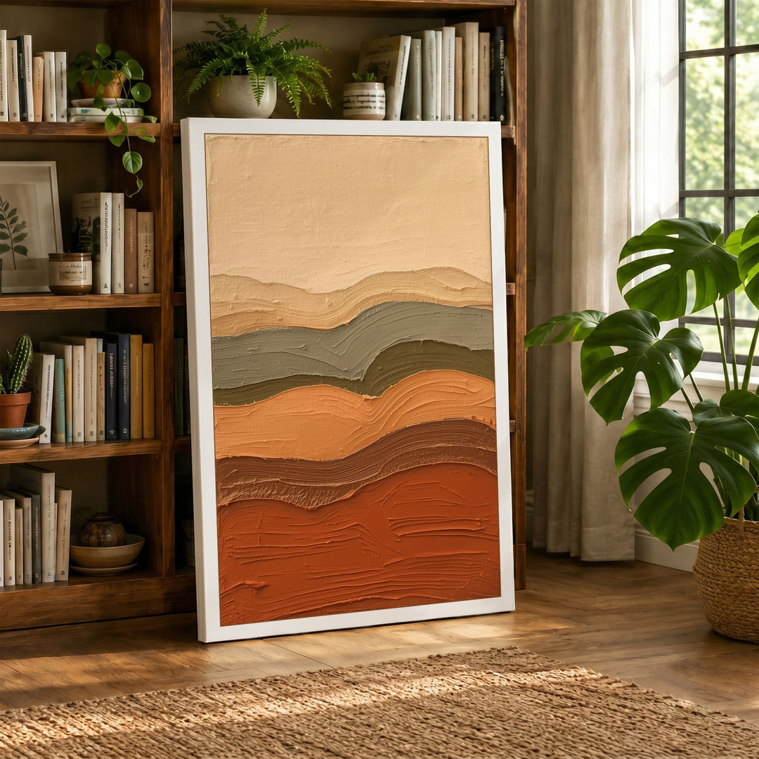 Layered Earth Tones Minimalist - Wrapped Canvas