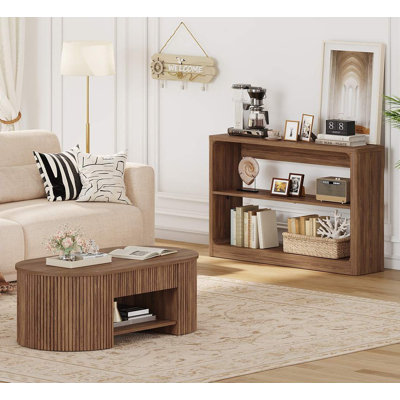 Oval Coffee Table & Sofa Table Set, Modern Living Room Tables