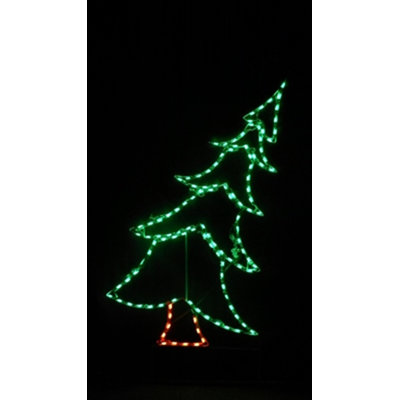 Small Tilted Tree Christmas Holiday Lighted Display
