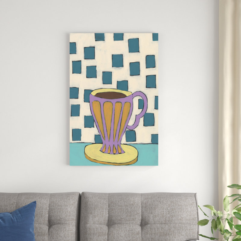 «Mid Morning Coffee III» par Regina Moore - peinture sur toile tendue, H 36 po x l 24 po x P 1,25 po