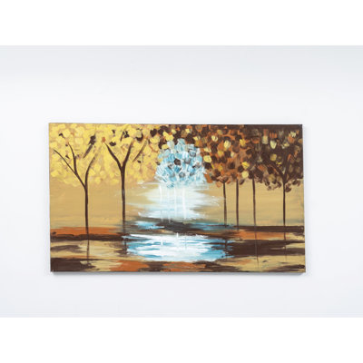 Alluring Mustard Yellow Canvas Wall Decoration, 47'' X 27'', Hand-Painted For Autumn 27'' Decorative Fall,