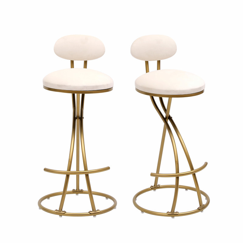 Comfortable and Stylish Velvet Barstools Set for Various Spaces, White
