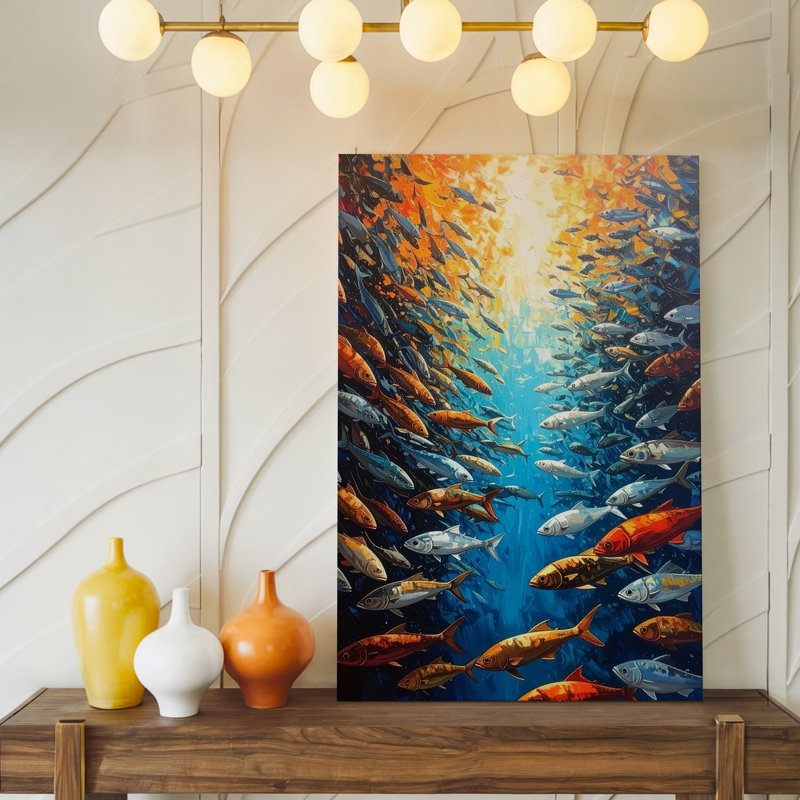 Toile School of Fish, H 12 po x l 9 po