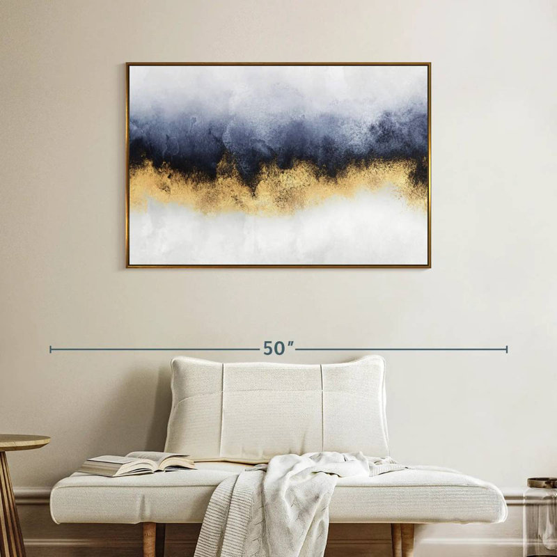 Sky I, 40" X 27", Floating Frame Gold