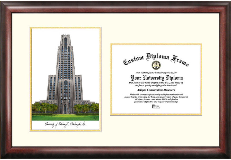 NCAA Pittsburgh Panthers Scholar Lithograph Diploma Frame
