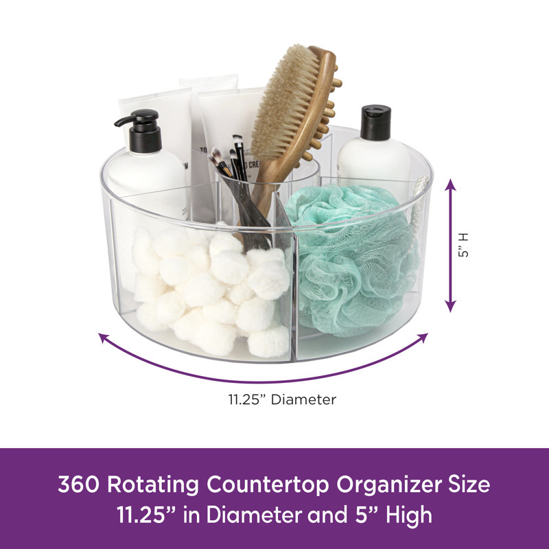 Wayfair Basics® Aldora 6-Compartment 360 Degree Rotating Countertop Organizer Storage