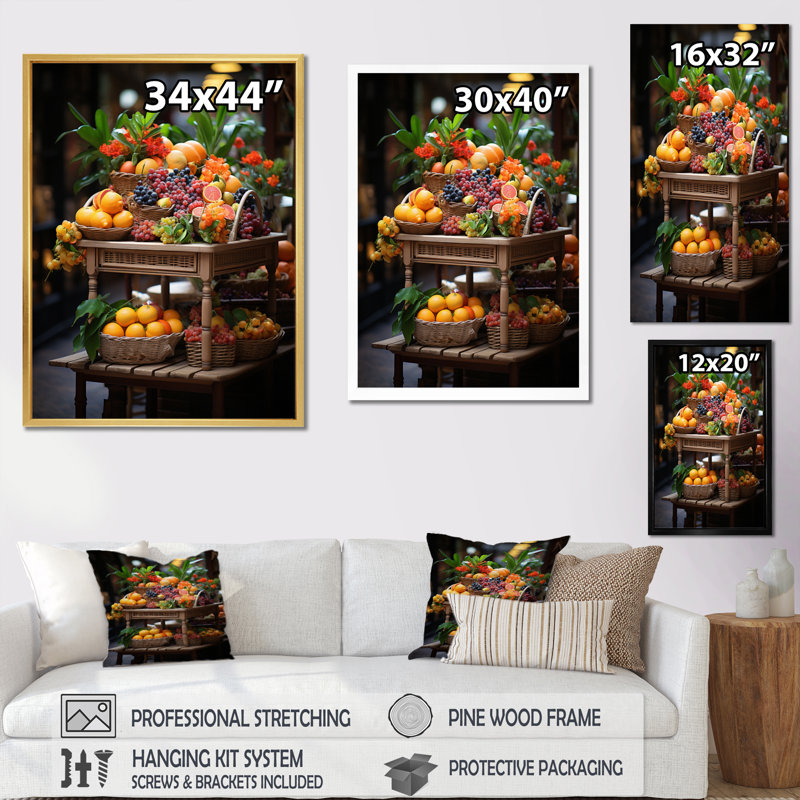 «Paris Parisian Market Colors I», reproduction sur toile, H 32 po x l 24 po x P 1 po, Cadre flottant blanc