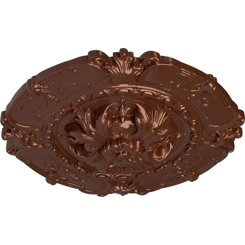 Médaillon de plafond Endurathane Medea, DO 16 1/2 po x P 1 1/2 po (convient aux auvents jusqu'à 5 1/2 po), finition cuivre éclair peint à la main