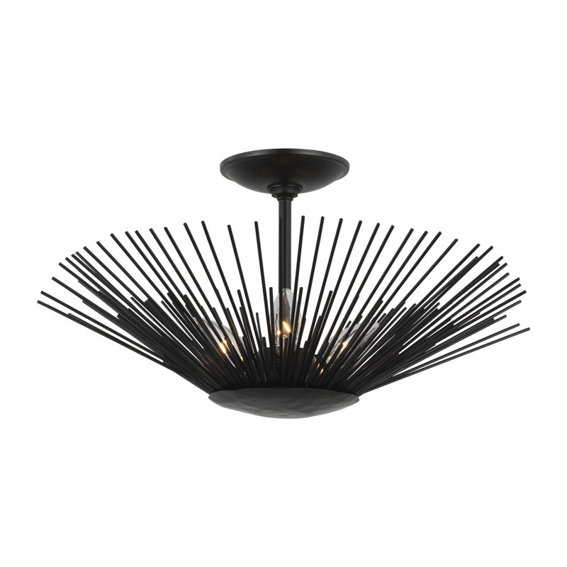 Helios 3 - Light Semi Flush Mount, Aged Iron