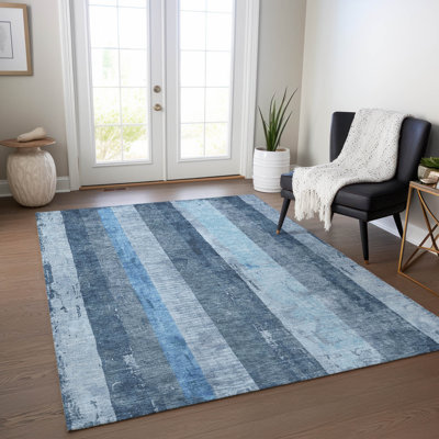 Caelyn Blue Washable Indoor-Outdoor Rug - 