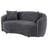 Lorraine Dark Grey Upholstered Curved Loveseat