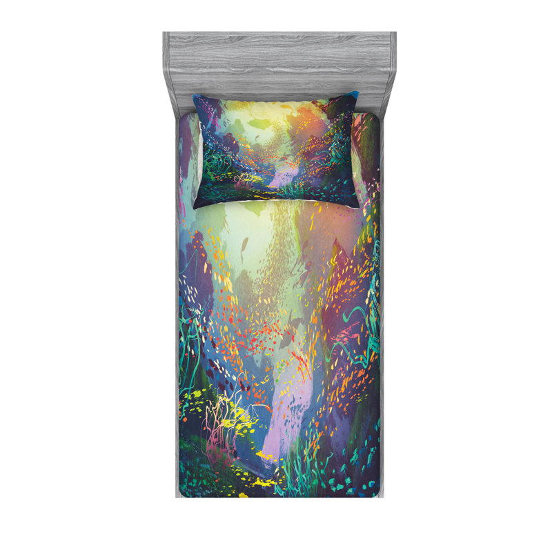 Sea Animals Microfiber Sheet Set, Twin Sheet Set + Fitted Sheet + 1 Pillowcase