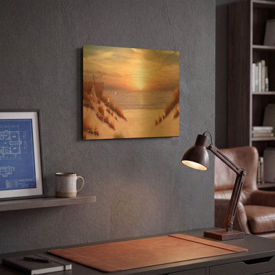 « R1492D - Dunes » de Diane Romanello, tableau mural en métal doré, 40,6 cm x 30,5 cm