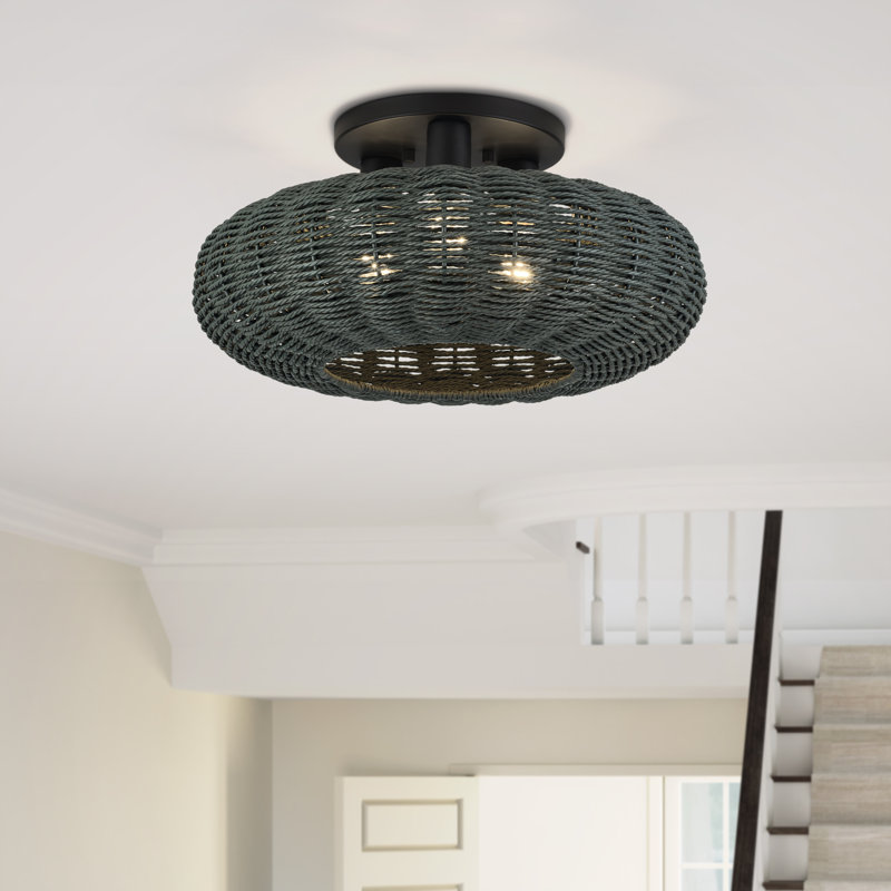 Albrechtice 3 Light Black Large Semi-flush