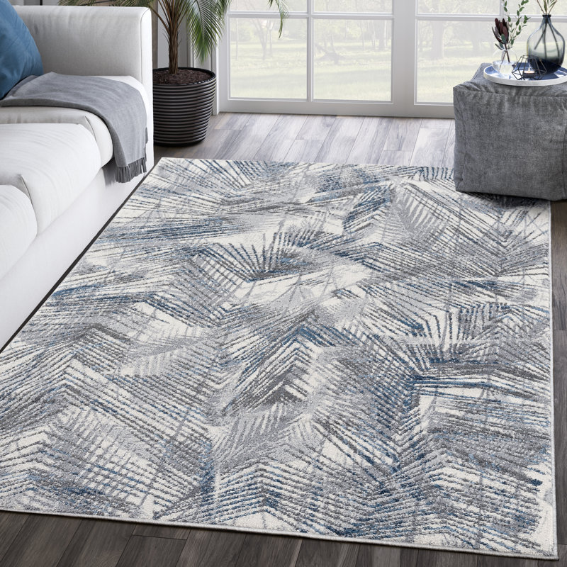 Tapis floral gris Wanakah, Rectangle 7 pi 9 po x 10 pi 2 po