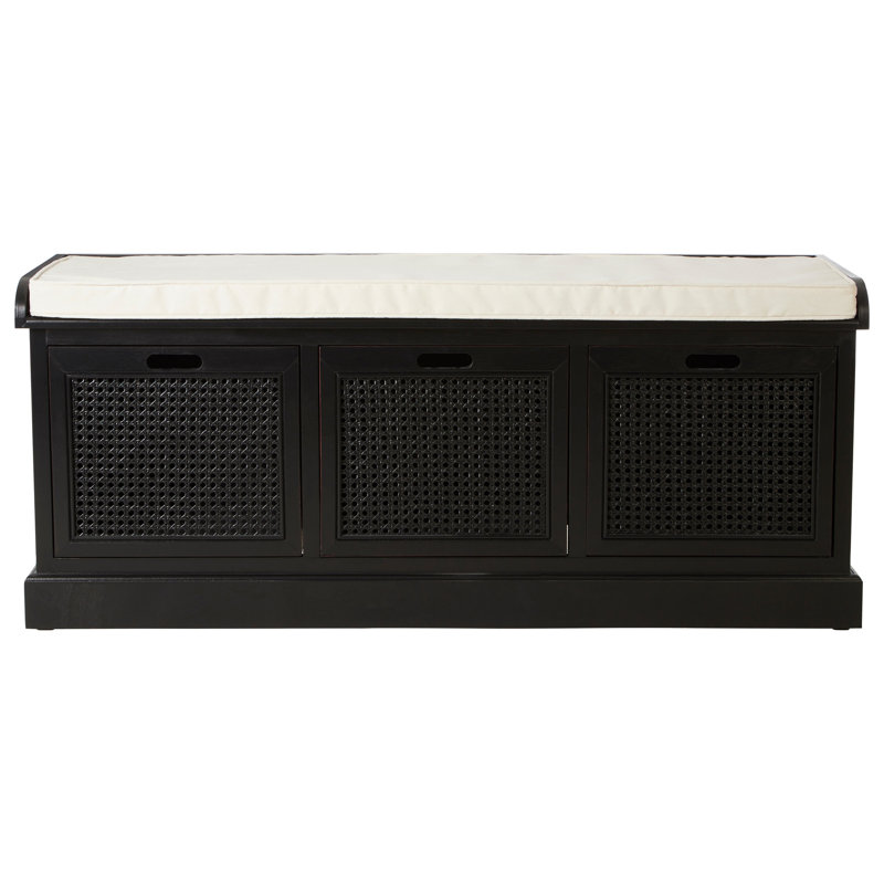 Cotton Upholstered Storage Bench