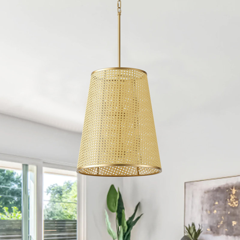 6-Light yellow adjustable iron pendant lamp