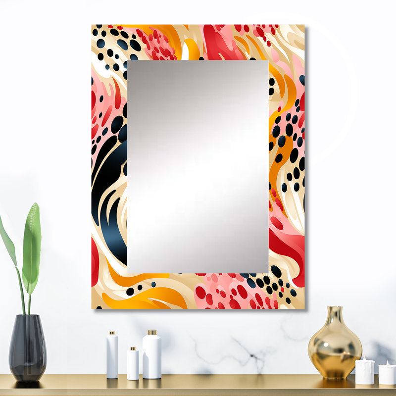 Carvey multicolore Urban Elegance - miroir décoratif géométrique, miroir mural géométrique, impression d'art en métal
